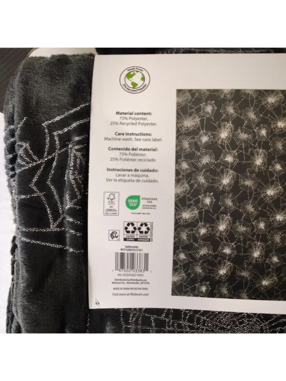 Halloween Velvet Plush Throw Blanket With Silver Spiderweb Design 50x60 inches